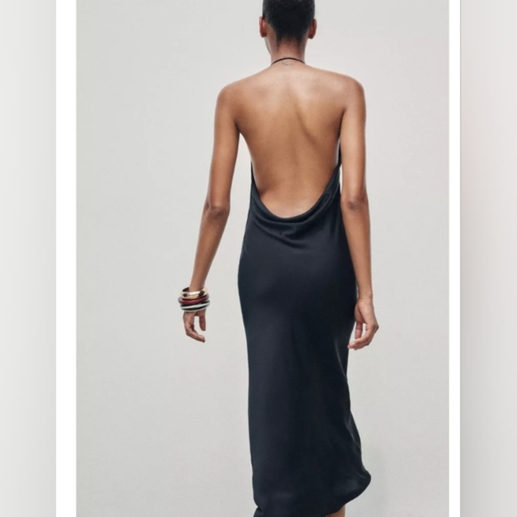 Zara Asymmetric Satin Dress - Picture 2 of 8